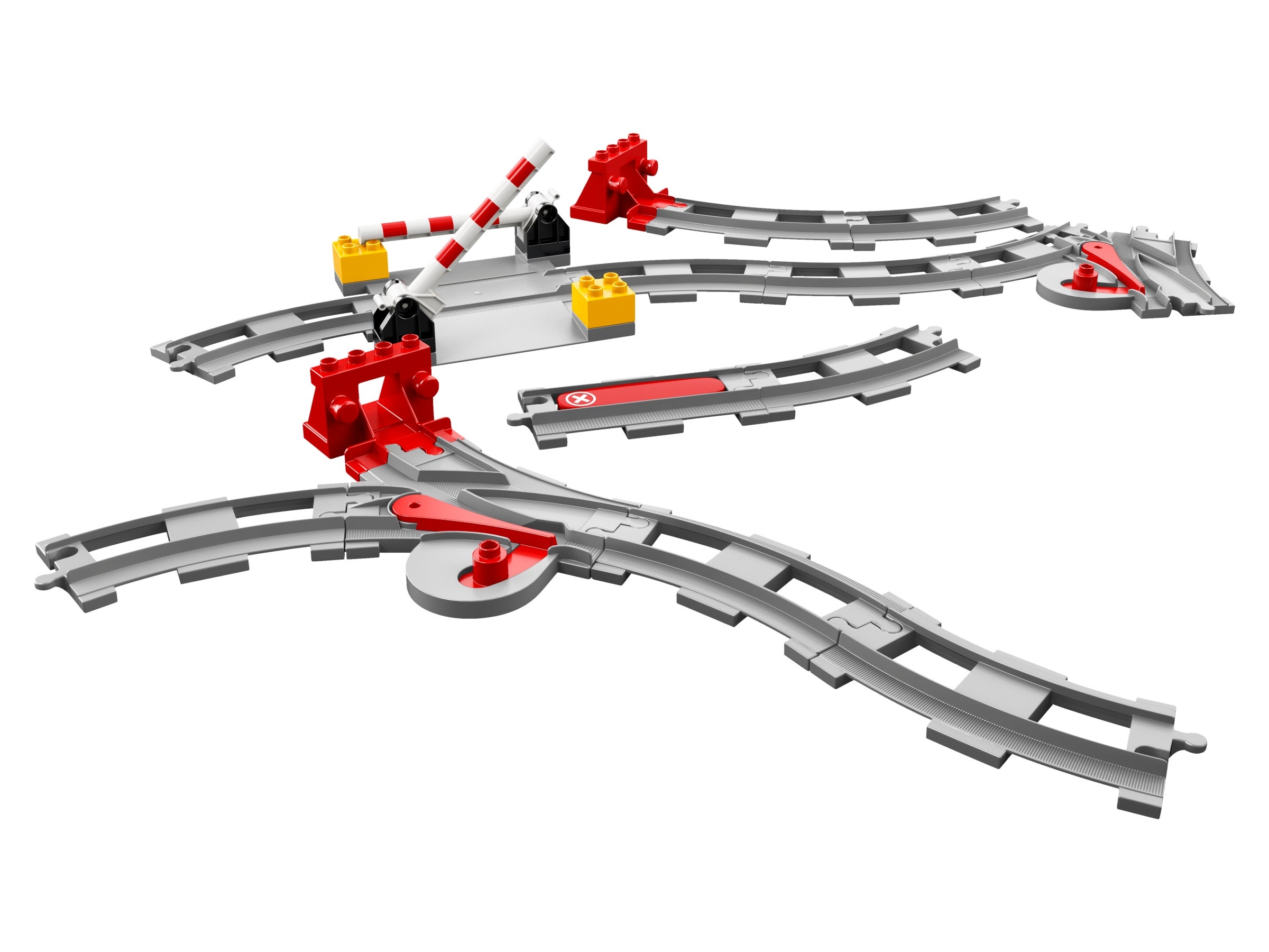 Modell ab 2018 LEGO Duplo Eisenbahn 2 Weichen weißgrau aus 10875 & 10882 